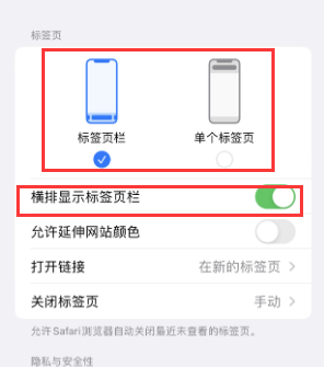 镇赉iPhone授权维修分享Safari浏览器如何切换标签栏位置 